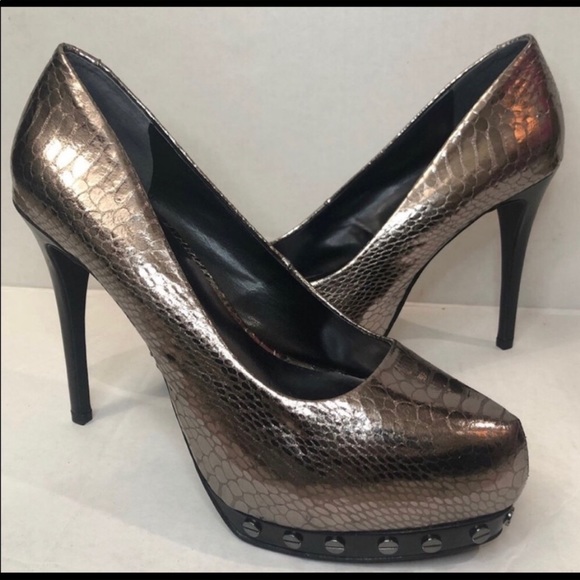 Silver Studded Snakeskin Shoes - Picture 4 of 6